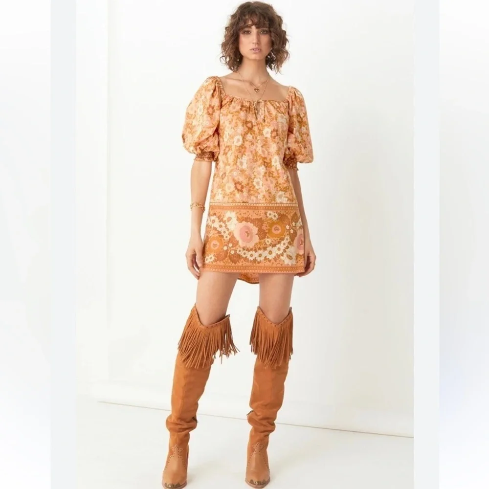 brown gypsy dress Goan Wrap Dress / Brown